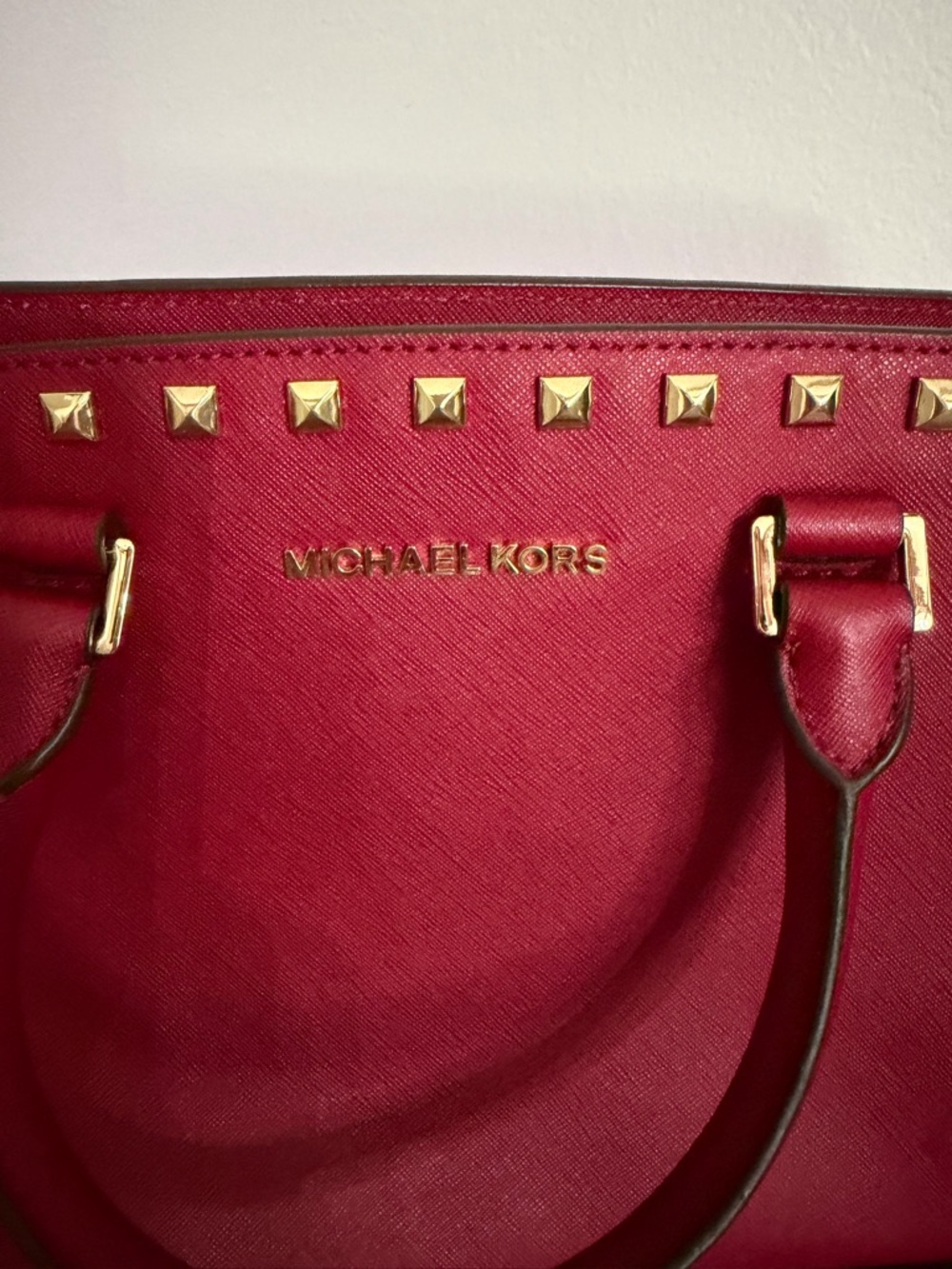 Michael Kors Selma Medium Studded Saffiano Leather Satchel - Picture 2 of 12